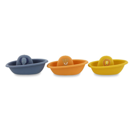 Barche da bagno impilabili Trixie - 3 pezzi - giocattoli da bagno in silicone - giocattoli galleggianti per bambini piccoli - dai 6 mesi