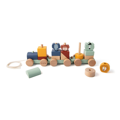 Trixie giocattoli in legno - treno degli animali - con mattoncini - set trenino con mattoncini - da 1,5 anni - per ragazzi e ragazze - fsc