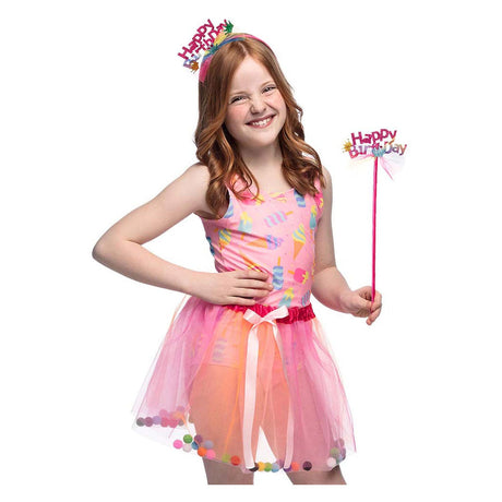 Set costume Boland fata rosa buon compleanno
