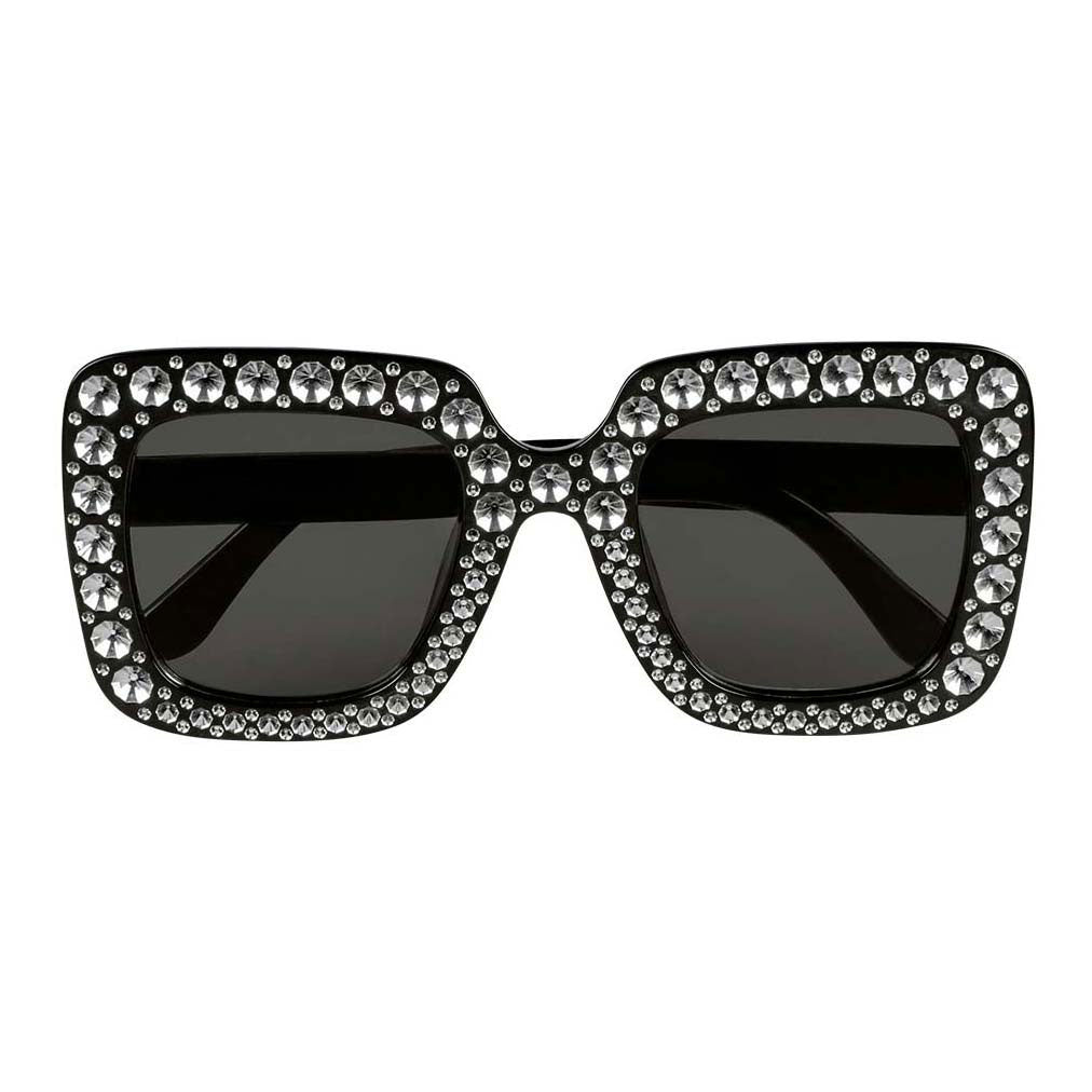 Occhiali da festa Boland bling bling neri