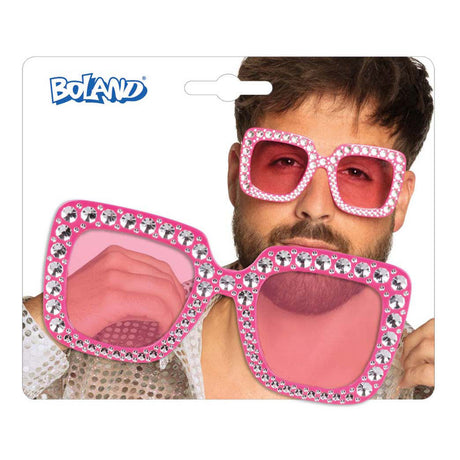 Occhiali da festa Boland bling bling rosa brillante