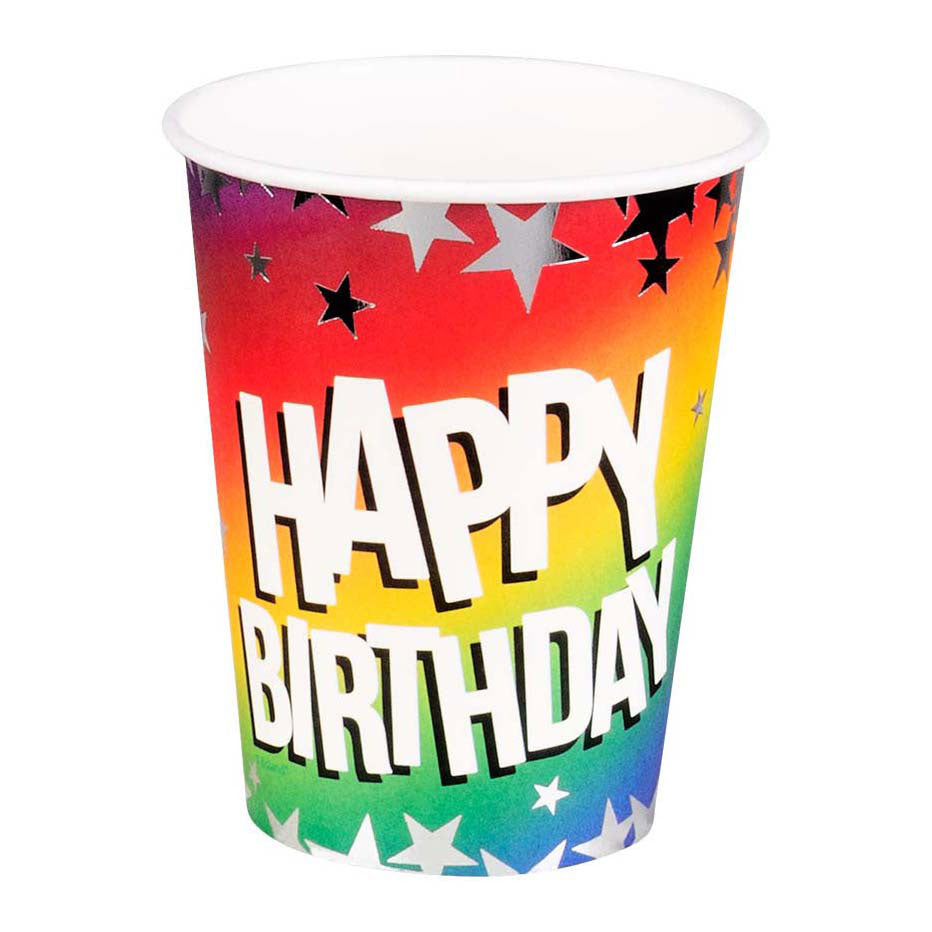 Bicchieri di carta Boland buon compleanno 210ml, 10 pz.