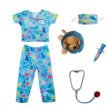 Set costume da grande pretendente veterinario 5-6 anni, 8 pezzi.