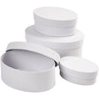 Creativ company creotime scatole ovali in cartone 10-12-14-16 cm bianche 4 pezzi