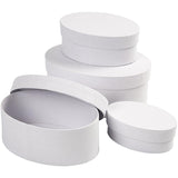 Creativ company creotime scatole ovali in cartone 10-12-14-16 cm bianche 4 pezzi