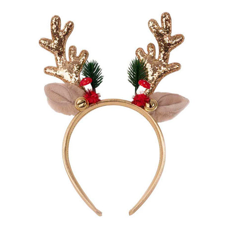 Cerchietto natalizio in oro Rudolph Great pretenders per bambini