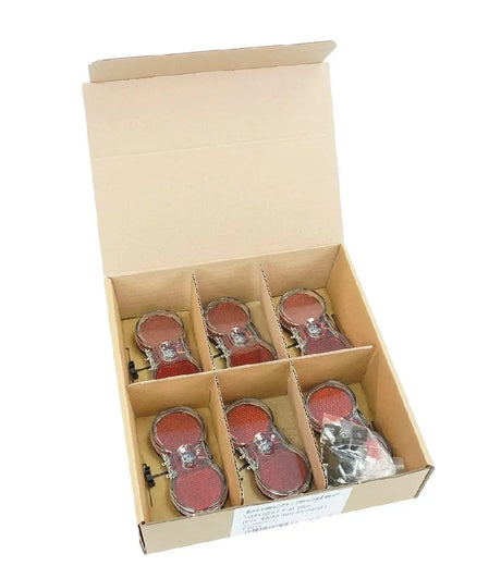 Busch muller busch müller fanale posteriore dinamo toplight flat plus (confezione da officina con 6 pezzi) rosso trasparente