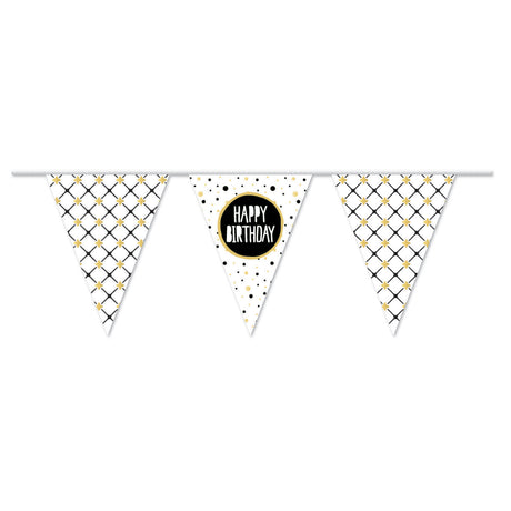 Linea bandiera Haza Barbabianca buon compleanno oro, 10mtr.