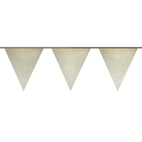Linea bandiera Haza barba bianca glitter oro, 6 mtr.