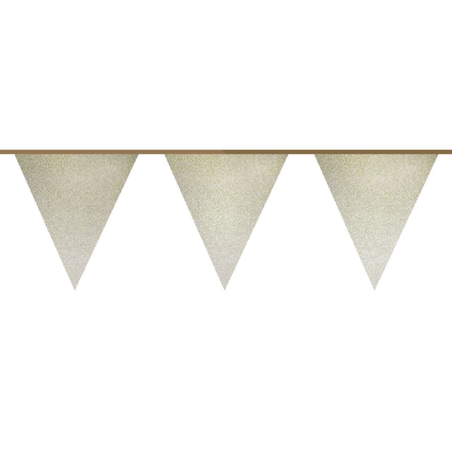 Linea bandiera Haza barba bianca glitter oro, 6 mtr.