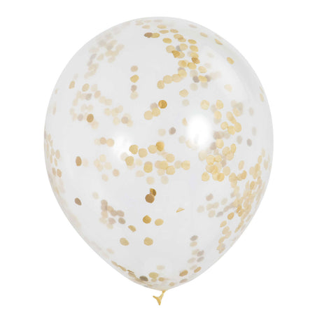 Palloncini coriandoli Haza Barbabianca oro, 6 pz.