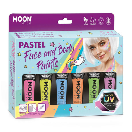 Set trucco Haza Whitebeard per viso e corpo - neon pastello