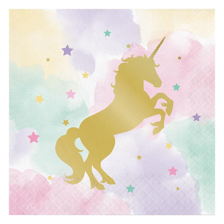 Tovaglioli Haza con unicorno Barbabianca, 16 pezzi.