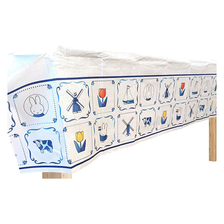 Haza witbaard tafelkleed nijntje delfts blauw - 120x180cm
