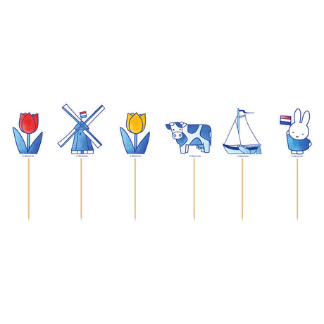 Haza witbaard feestprikkers nijntje delfts blauw - 12st.
