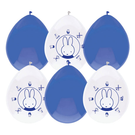 Haza witbaard ballonnen nijntje delfts blauw 30cm - 6st.