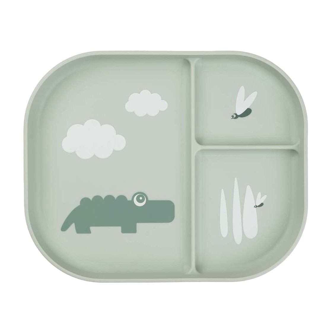 Piatto scomparto Done by Deer cocco verde
