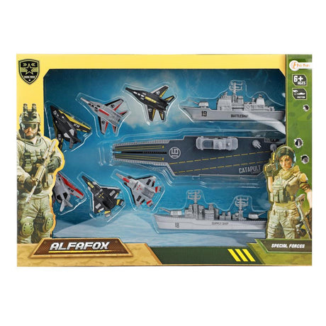 Toi-toys toi giocattoli portaerei militare alfafox + lancio aerei da combattimento