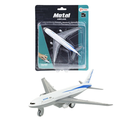 Toi-toys aereo pullback in metallo bianco 14 x 13 cm