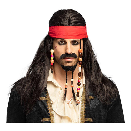 Parrucca Boland Tobias con bandana, baffi e barba