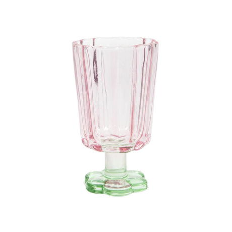 Bicchiere a forma di fiore rosa verde scatola da 6 pezzi ø7,9x13,4cm