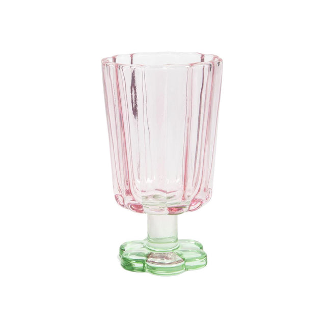 Bicchiere a forma di fiore rosa verde scatola da 6 pezzi ø7,9x13,4cm