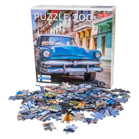 Auto d'epoca tattica all'Avana – puzzle – 200 pezzi – auto d'epoca e paesaggio urbano – design elegante e rilassante – alta qualità scandinava