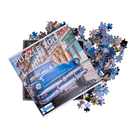 Auto d'epoca tattica all'Avana – puzzle – 200 pezzi – auto d'epoca e paesaggio urbano – design elegante e rilassante – alta qualità scandinava