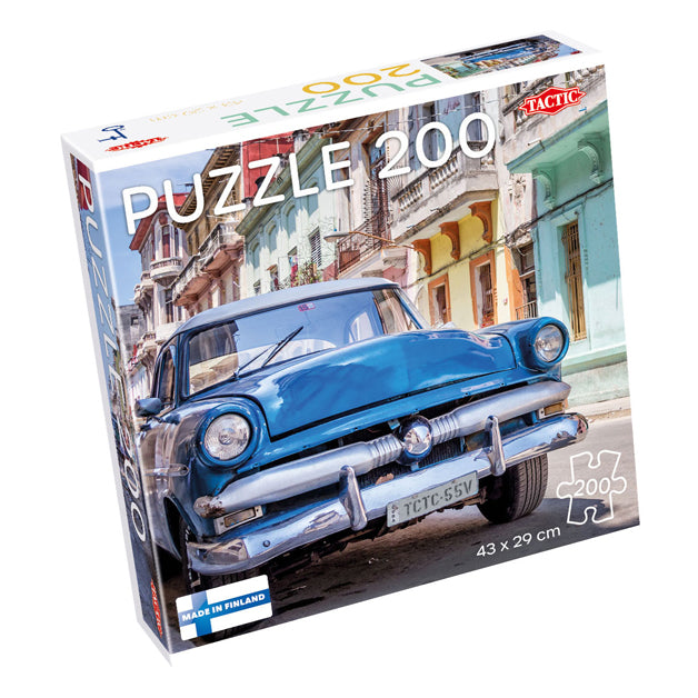 Auto d'epoca tattica all'Avana – puzzle – 200 pezzi – auto d'epoca e paesaggio urbano – design elegante e rilassante – alta qualità scandinava