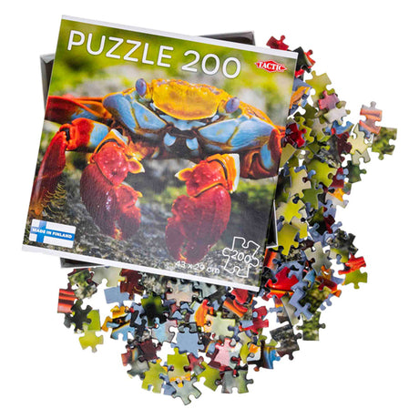 Granchio colorato tattico – Puzzle – 200 pezzi – Vita marina colorata – Design elegante e rilassante – Qualità scandinava di alta qualità
