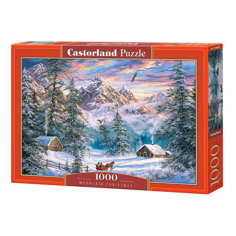 Castorland Mountain Christmas – Puzzle – 1.000 pezzi – Finitura satinata – Vestibilità perfetta – Qualità europea