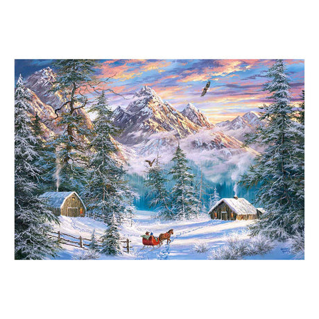 Castorland Mountain Christmas – Puzzle – 1.000 pezzi – Finitura satinata – Vestibilità perfetta – Qualità europea