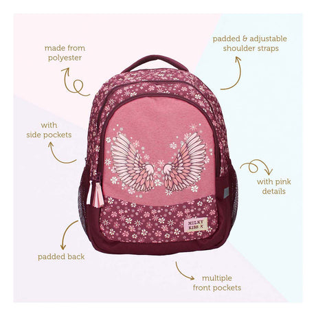 Zaino Milky Kiss fiori Wild Bliss, 3 scomparti