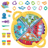 Tappetino da gioco Hasbro play-doh piega e prendi - argilla da modellare - 4 barattoli di play-doh - facile da riporre - lavoretti per bambini