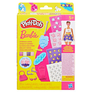 Confezione di modelli Play-doh Barbie glitter e pietre preziose - set di ricarica - argilla da modellare