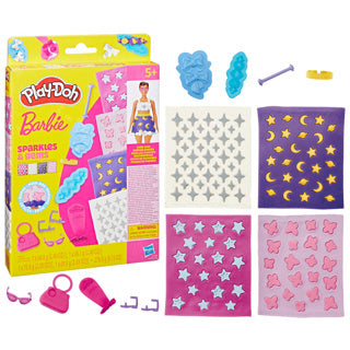 Confezione di modelli Play-doh Barbie glitter e pietre preziose - set di ricarica - argilla da modellare