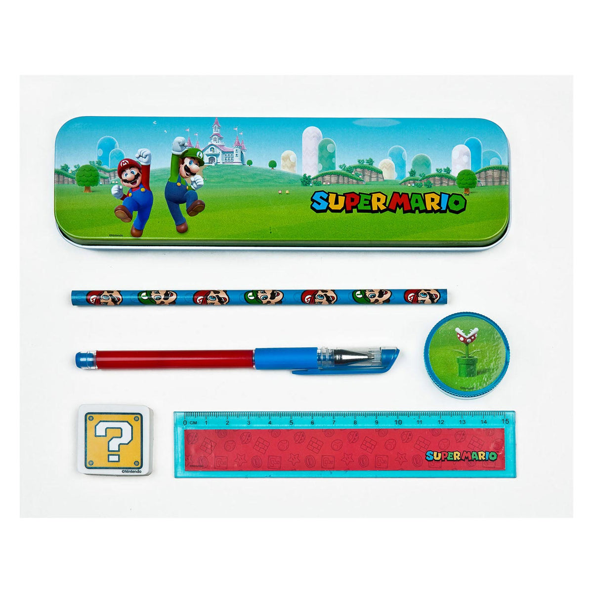 Undercover GmbH Set scolastico Undercover Super Mario - scatola da 7 pezzi con cancelleria.