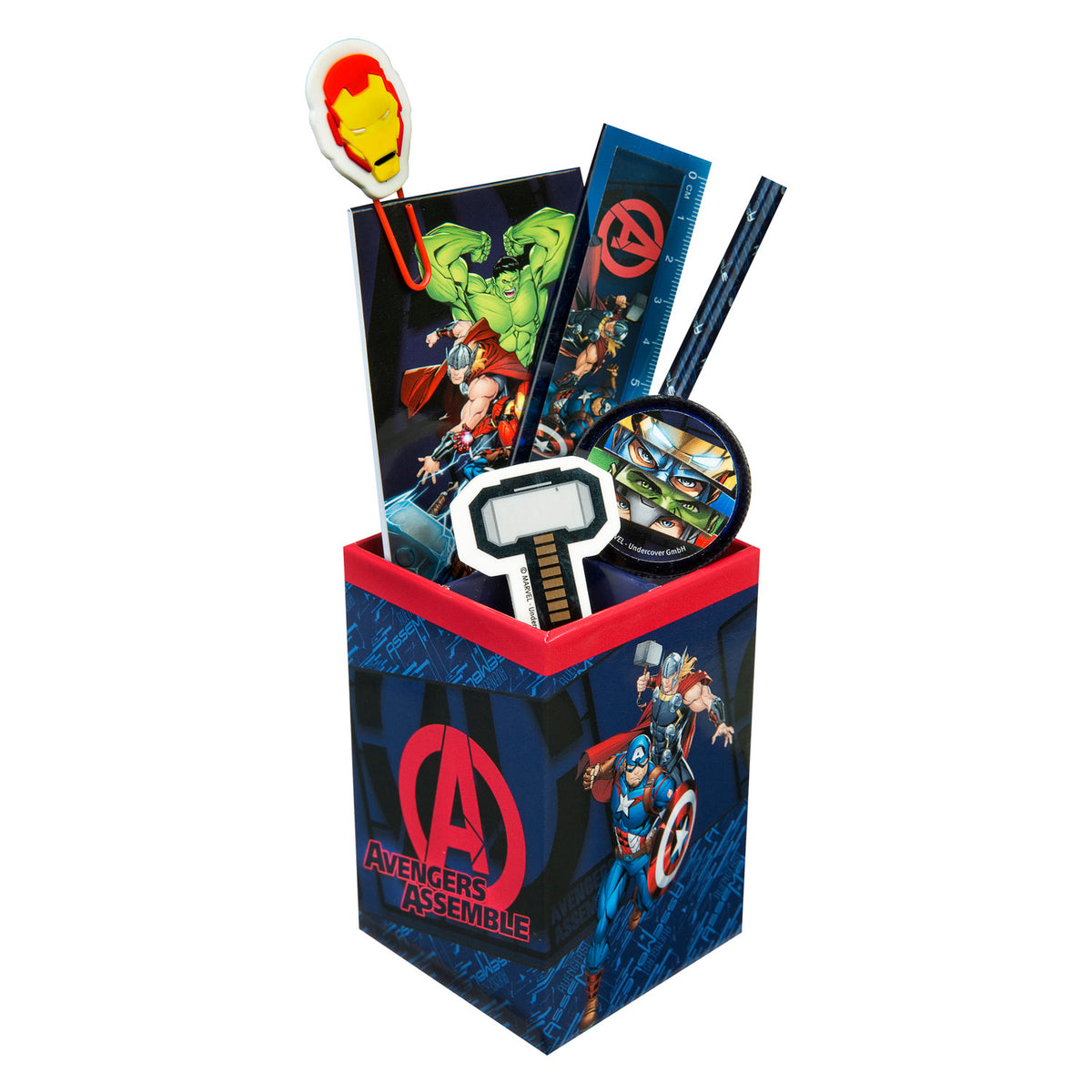 Set da scrivania Undercover Avengers, 7 pezzi.
