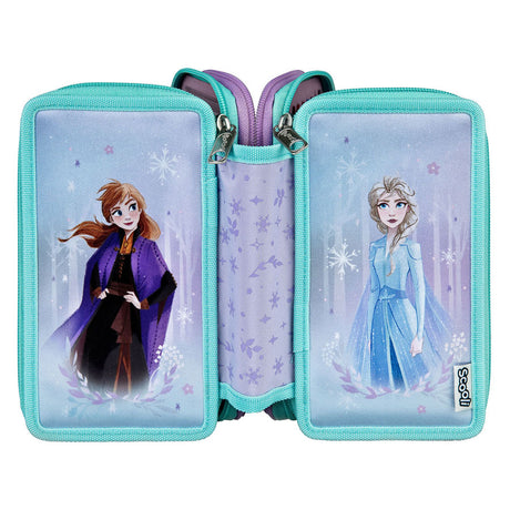 Astuccio Undercover Disney Frozen set scuola riempito a 3 scomparti multi colori.