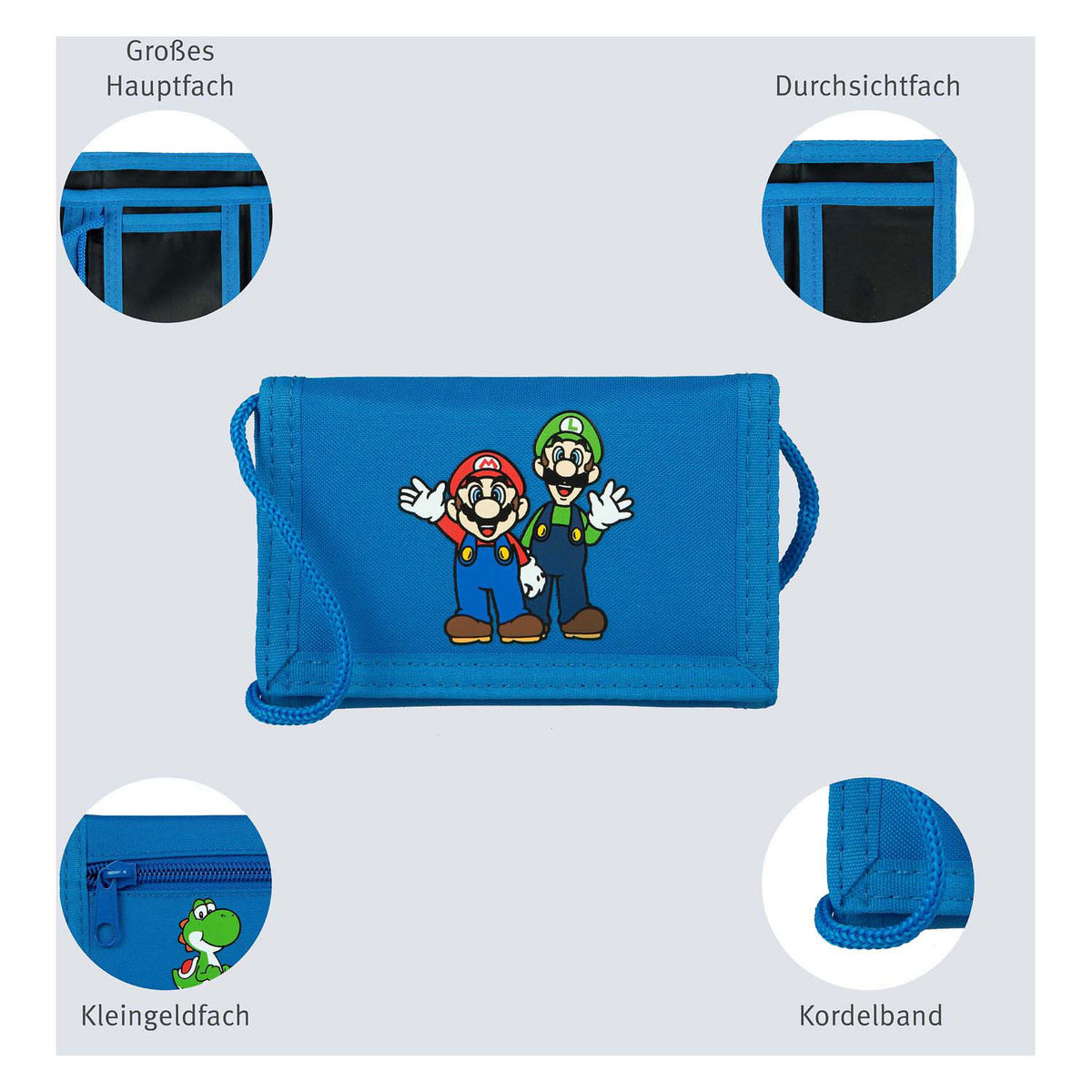 Portafoglio sotto copertura super mario blu