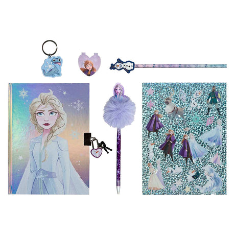 Set diario glitter sotto copertura Frozen - 6 pz.