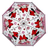 Ombrello trasparente sotto copertura di Minnie Mouse