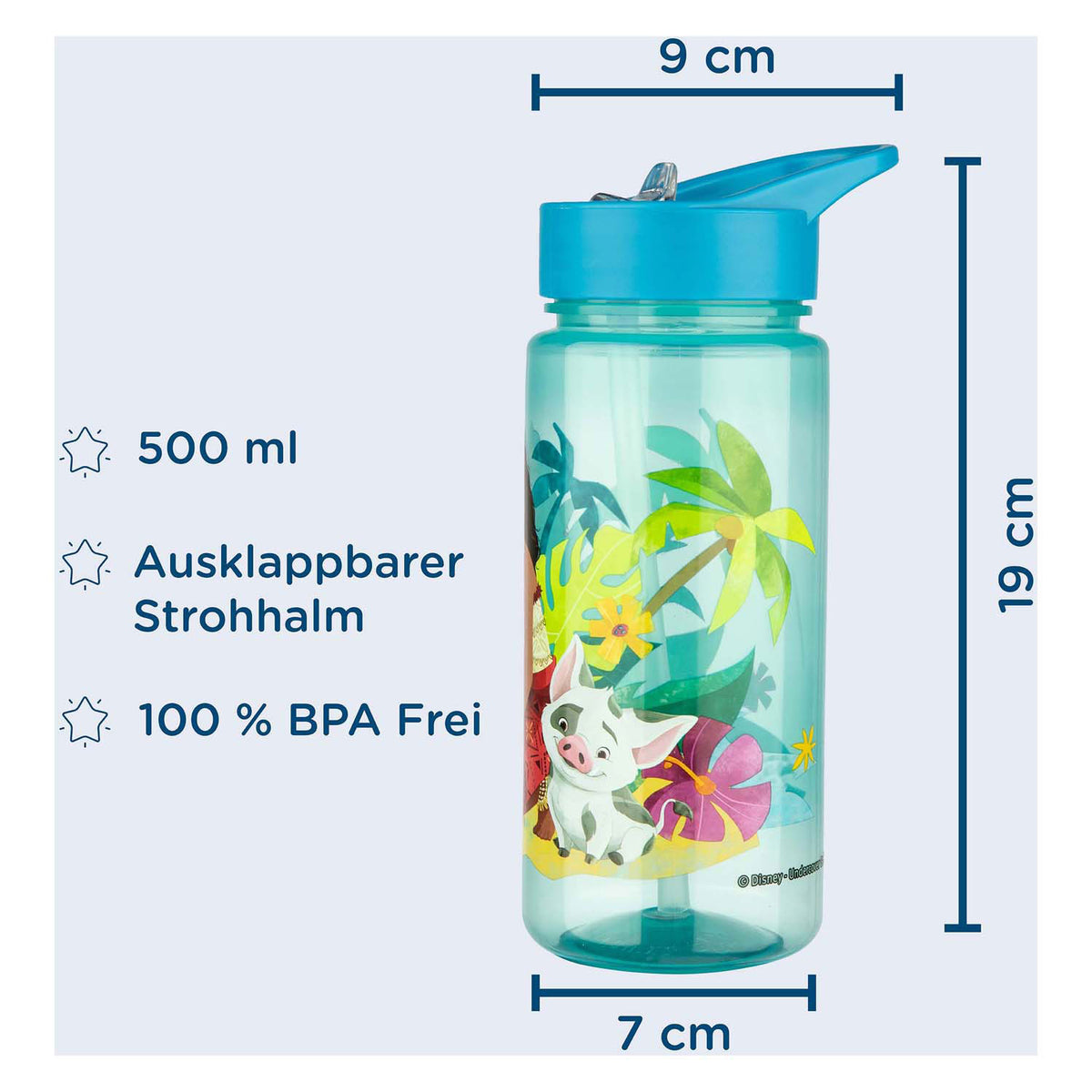 Serie Disney Vaiana - borraccia - 500 ml - materiale sicuro - enfasi sui principali dati salariali