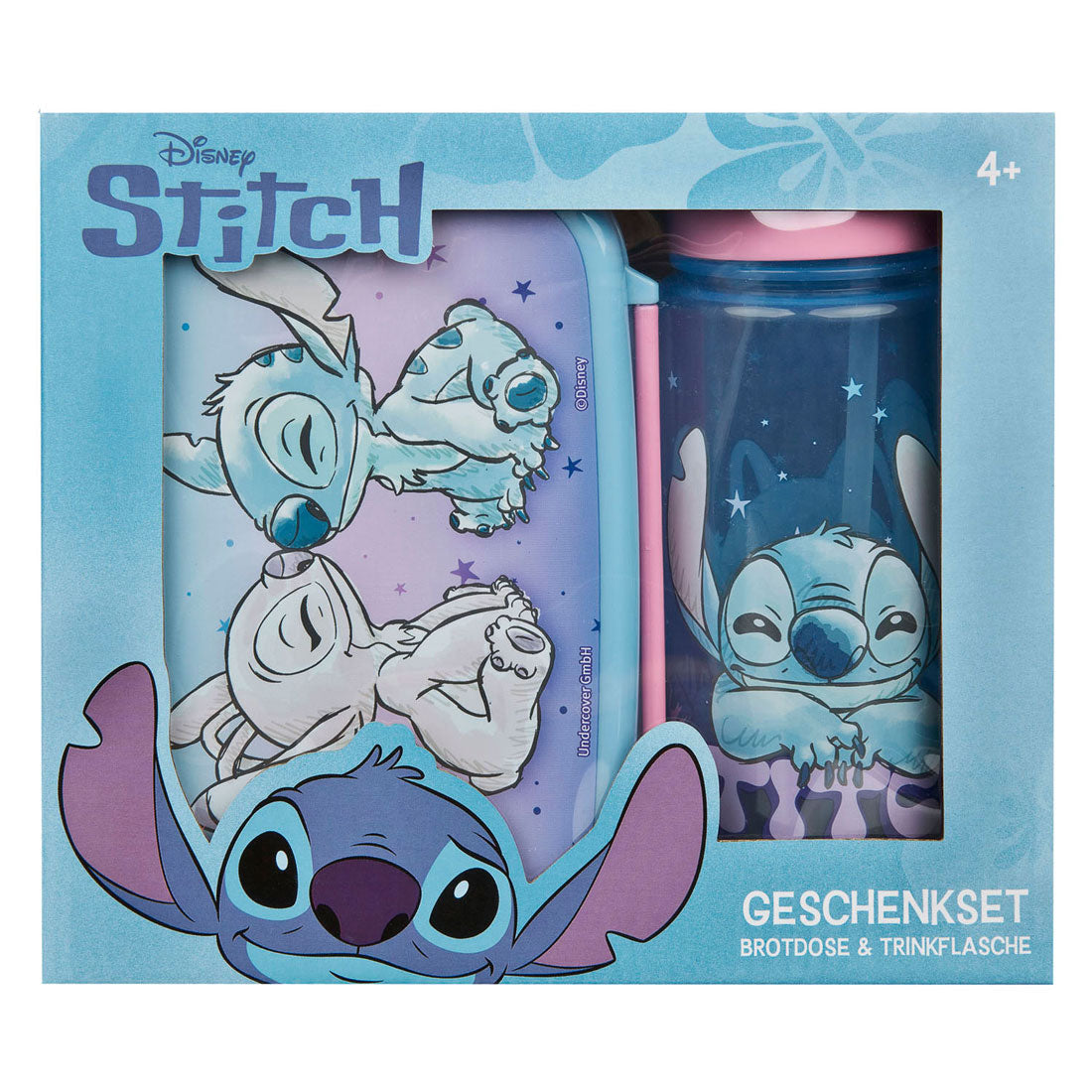 Portapranzo e bicchiere in lilo stitch sotto copertura