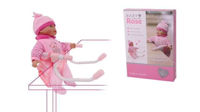 Johntoy sedia da tavolo john toy baby rose (adatta per bambole di 35-45 cm)