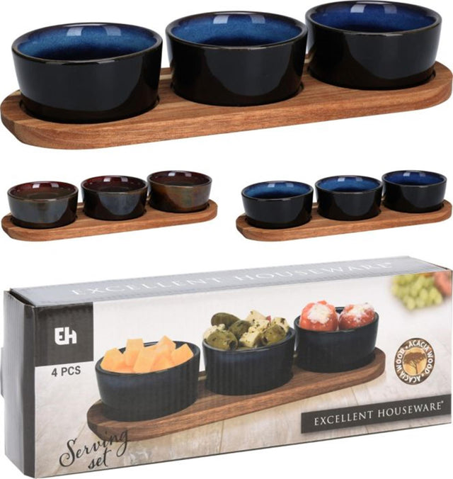 Eccellente set di stoviglie per la casa su ripiano 4 pezzi 32,5x11x5 cm