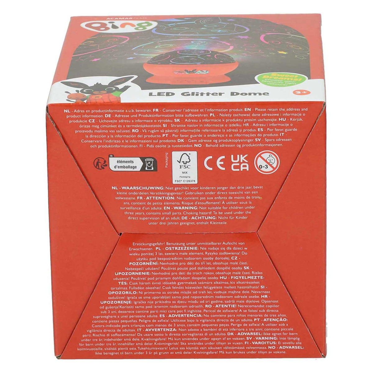 Cupola glitterata a led Bing di Toyland