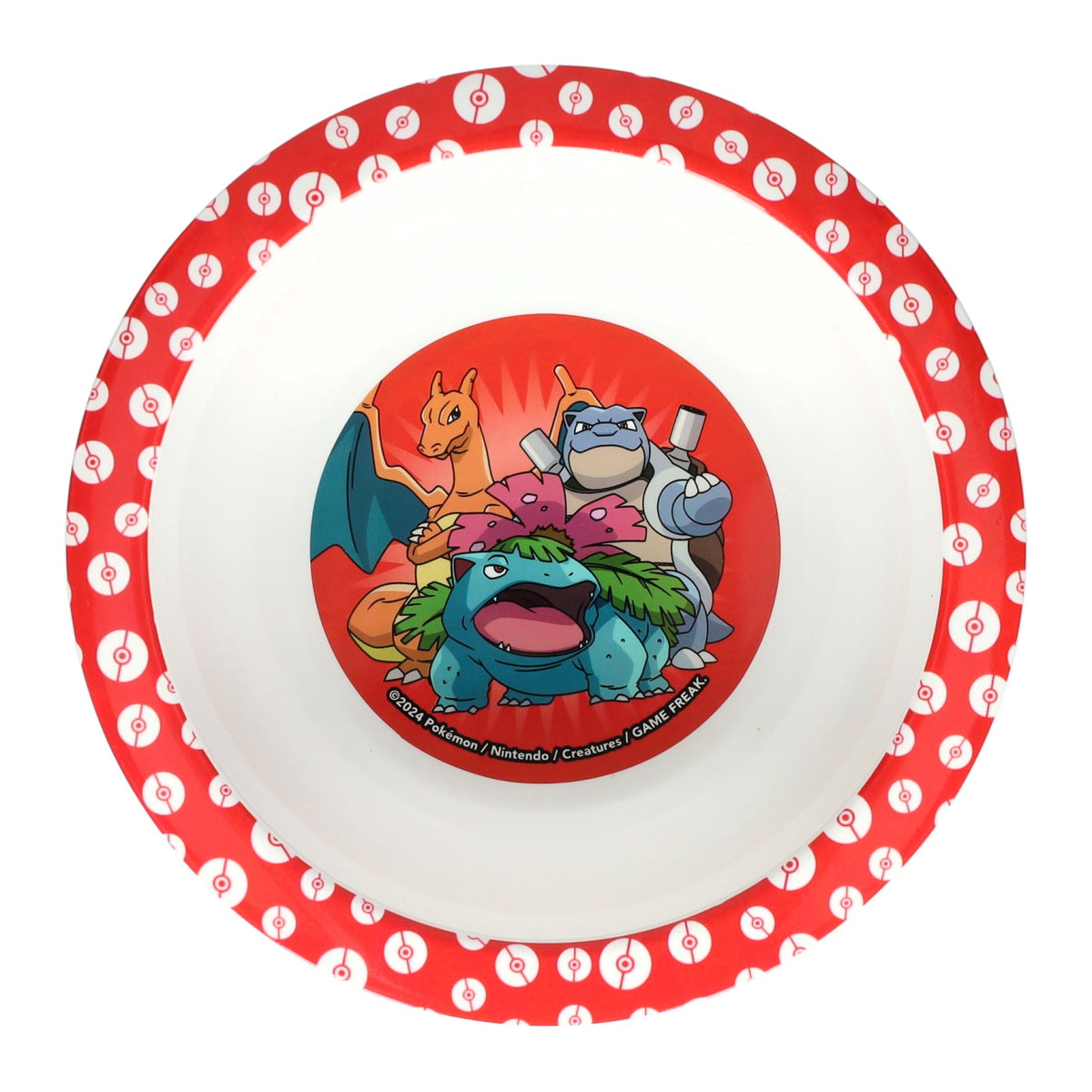 Piatto per bambini tema Pokémon - profondo - d16 cm - plastica - rosso - stoviglie per bambini - ciotola