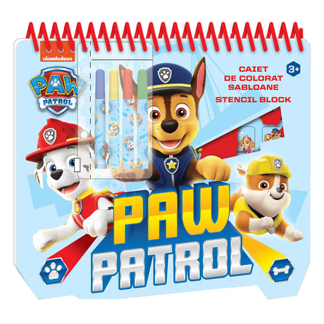 Blocco da colorare Paw Patrol con pennarelli + adesivi + modello
