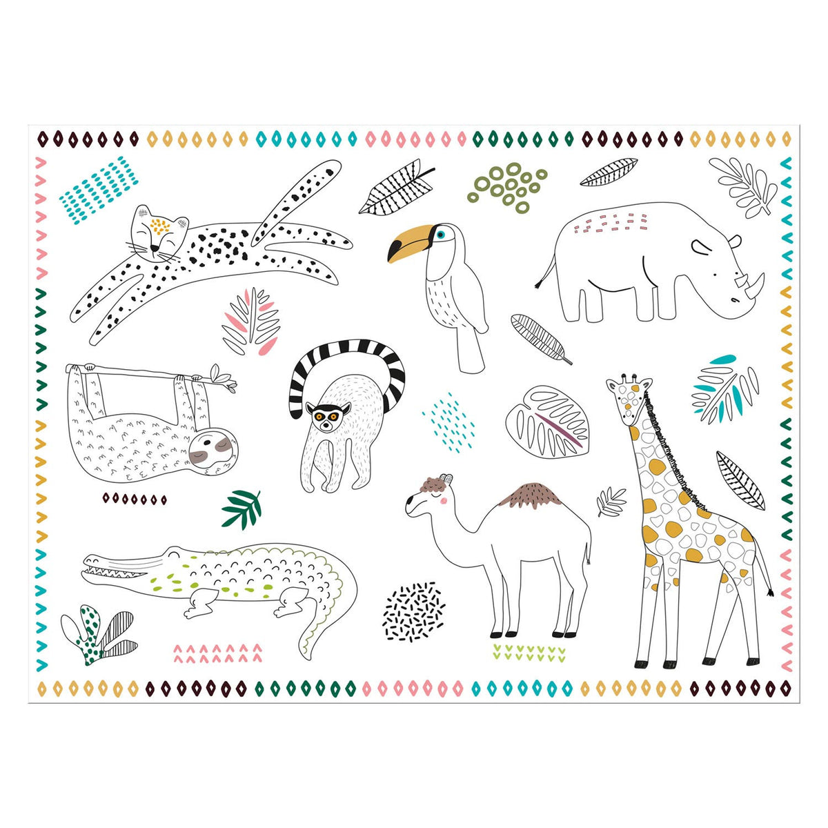 Folat bv tovagliette colorabili animali selvatici 6 pz.